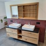 Waschbecken Unterschrank Eiche mit Fächer