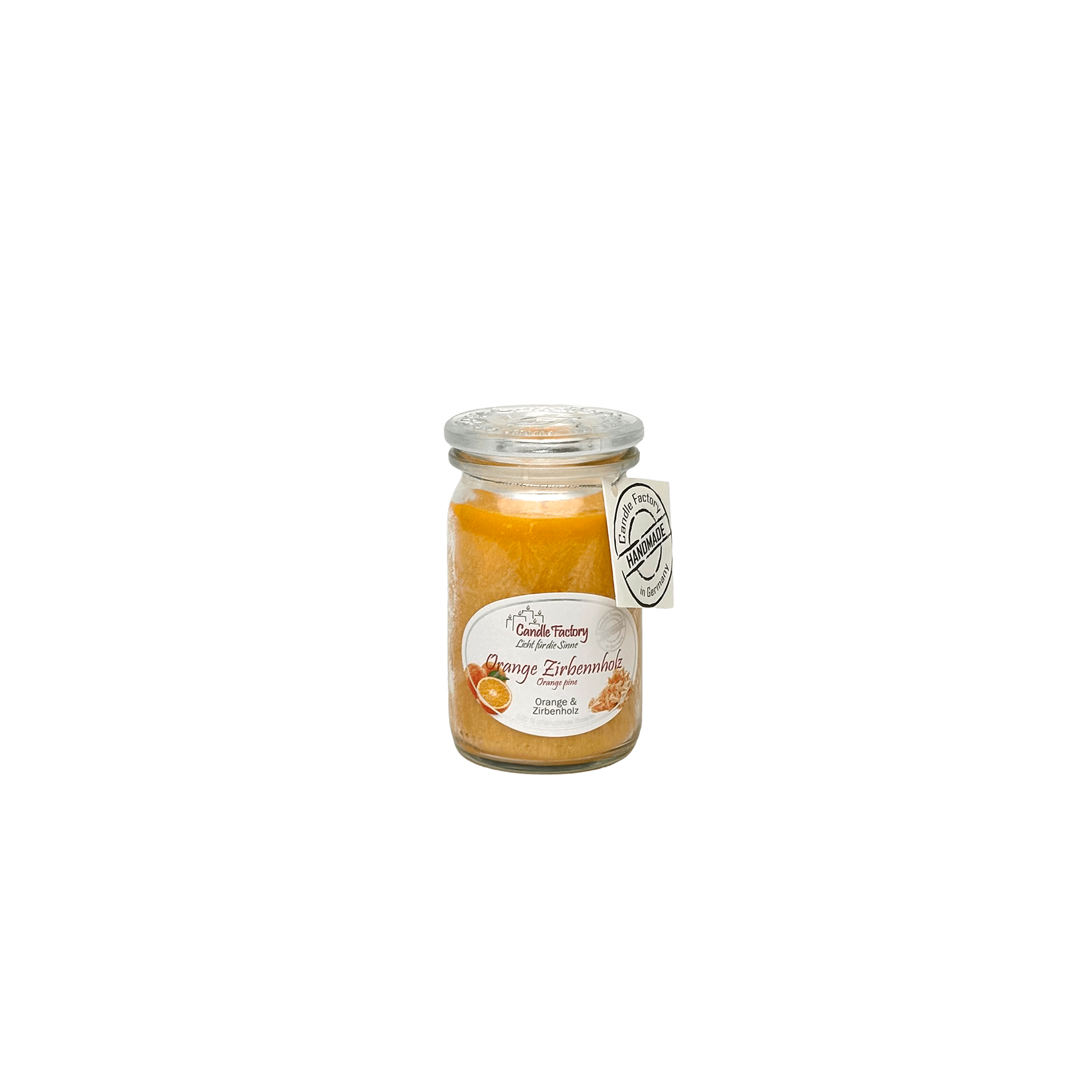 Zirben-Orangen Kerze Baby Jumbo im Weckglas
