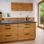 Maßgefertigte Schreinerküche aus Eiche Massivholz mit Insel in Wasserburg am Inn